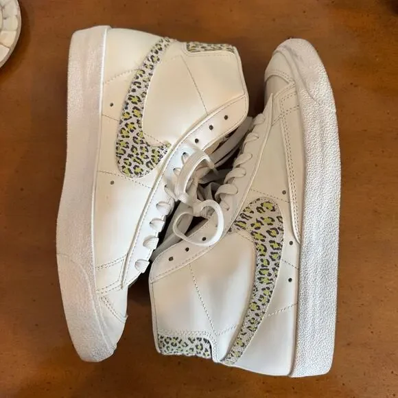 Nike Blazer Mid 77 SE Lemon Leopard Womens 10 White - Picture 6 of 14